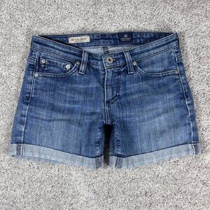 AG Adriano Goldschmied The‎ City Shorts Womens Size 24 Blue Denim Cuffed